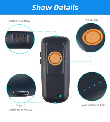 Kecepatan Dekoding Tinggi 1D CCD Portable Barcode Reader Wireless Laser Barcode Scanner