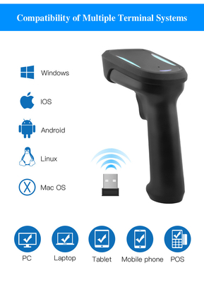 USB Cable Handheld 2D Barcode Scanner Berkabel Resolusi 640x480 Anti Drop