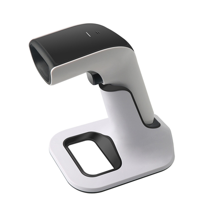 2D QR Barcode Reader Bluetooth Wireless 2.4G Barcode Scanner Dengan Stand Pengisian Baterai 2200mAh