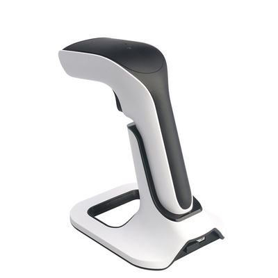 2D QR Barcode Reader Bluetooth Wireless 2.4G Barcode Scanner Dengan Stand Pengisian Baterai 2200mAh