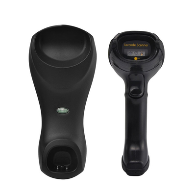 512k Storage 1600mAh Baterai Wireless 2D Barcode Scanner Dengan Charging Cradle Untuk Rantai Ritel