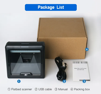 Scanner Barcode Omnidirectional yang dipasang di atas meja Scanning otomatis hands-free untuk pembayaran seluler