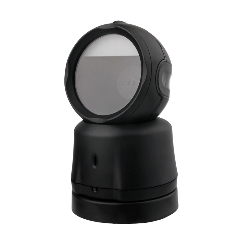 High Speed Handsfree 2D Barcode Reader Wireless Desktop Barcode Scanner dengan basis pengisian