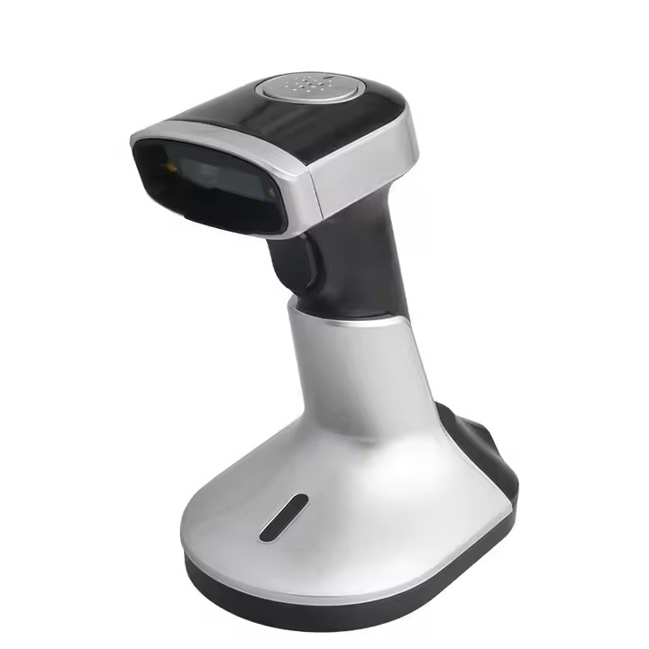 Wireless Bluetooth Barcode Scanner Untuk Perangkat Ponsel 2D QR Code Reader Dengan Stand Pengisian